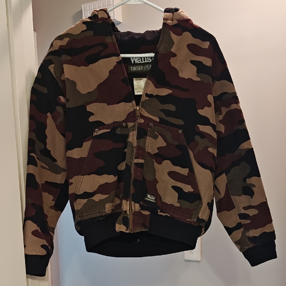 Walls Camo Hooded Jacket with Brown and Black